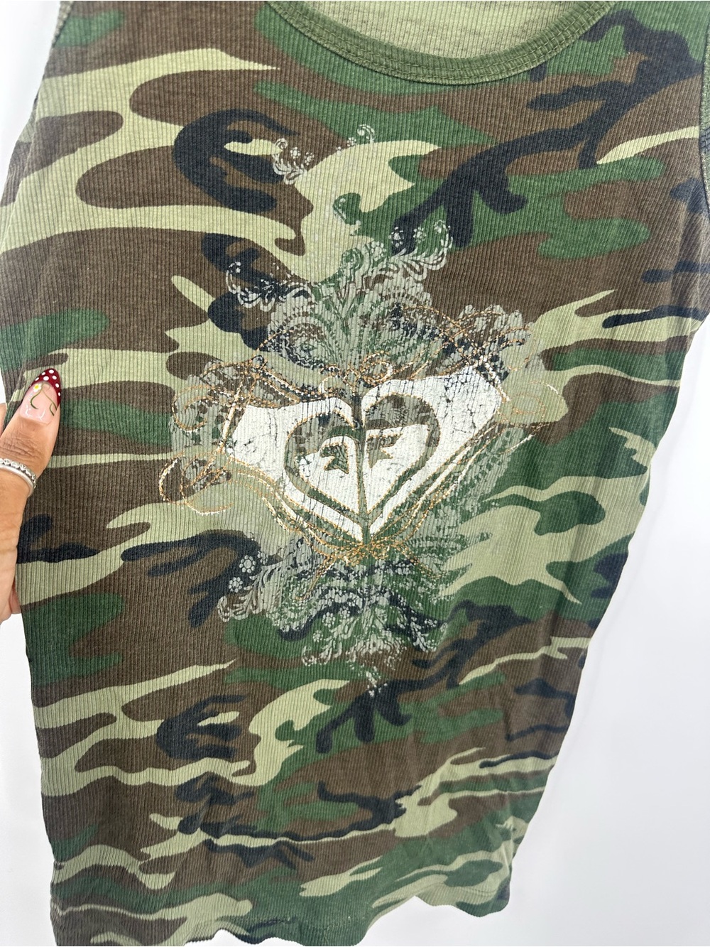 Roxy Paradise Vintage Y2K Camouflage Tank Top Size Medium Streetwear Grunge - Picture 3 of 8